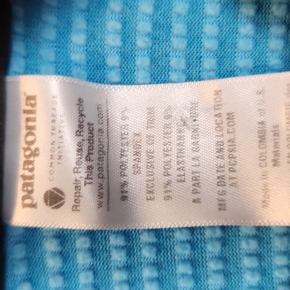 Patagonia Aqua Blue Capilene Quarter Zip Pullover Size Small With Flaw - Picture 4 of 15